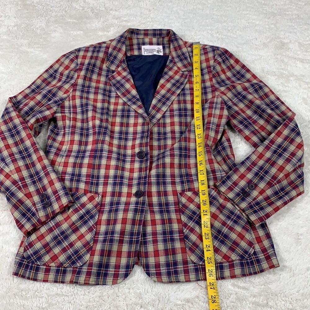 Vintage 70s Cricket Lane plaid double button blazer Jacket, med - L - Picture 4 of 8